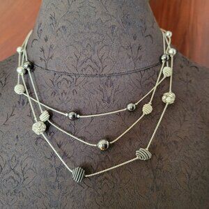 Layered Lane Bryant Necklace With Mixed Beads & Chain Design